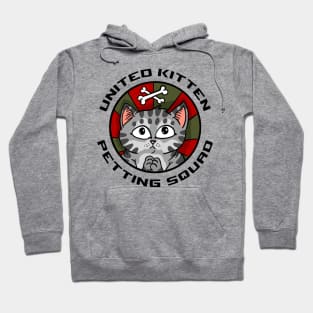 cute kitten petting squad. cat loving army emblem. Hoodie